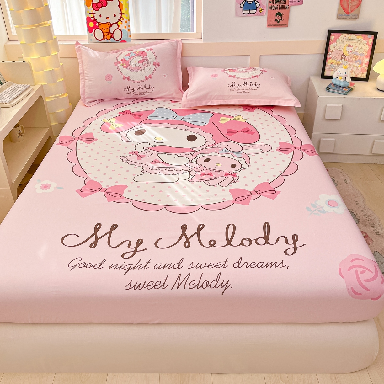 91家纺网 家纺一手货源 找家纺 博雅 2026新款三丽欧大版全棉纯棉单床笠床笠单件 小花美乐蒂