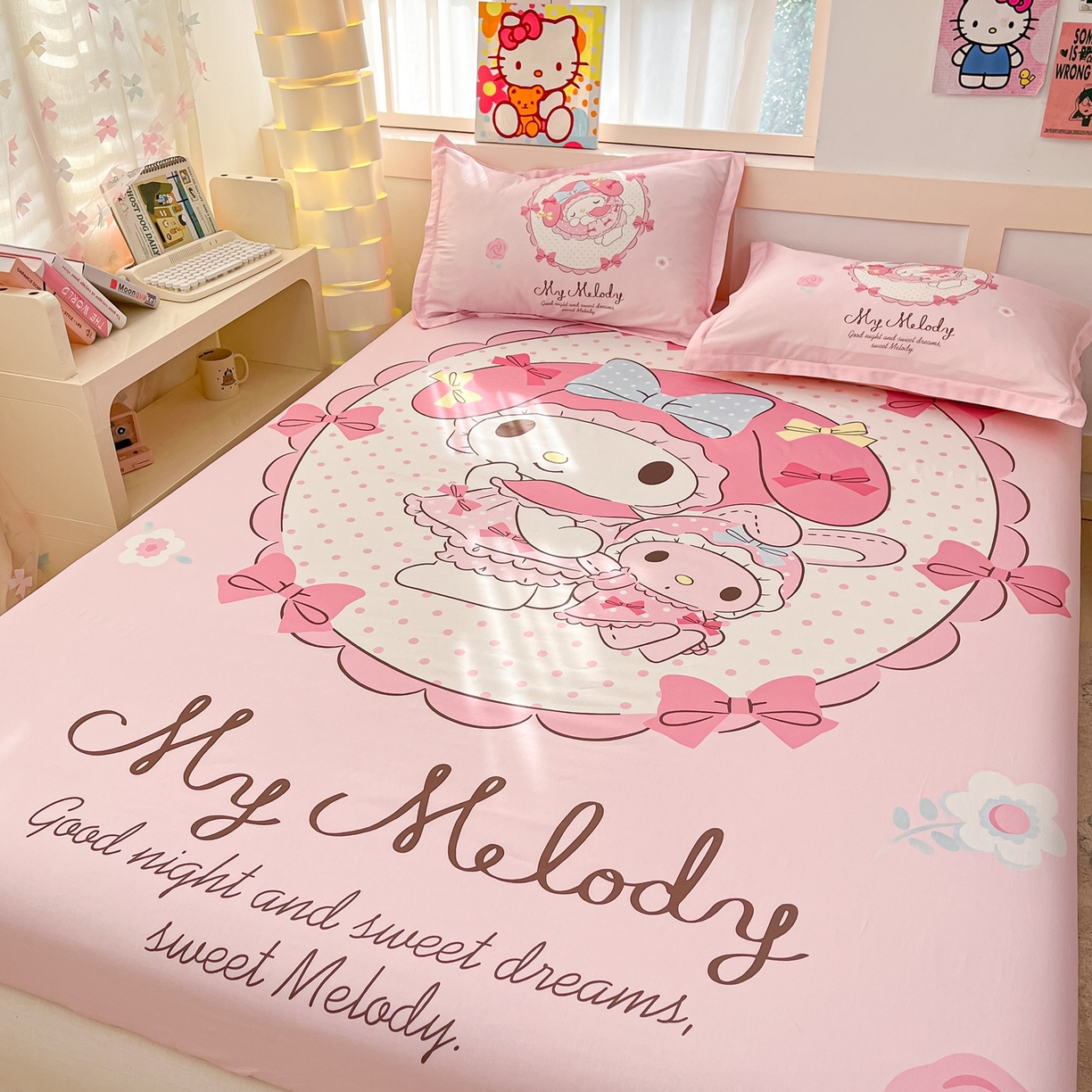 91家纺网 家纺一手货源 找家纺 博雅 2026新款三丽欧大版全棉纯棉单床笠床笠单件 小花美乐蒂