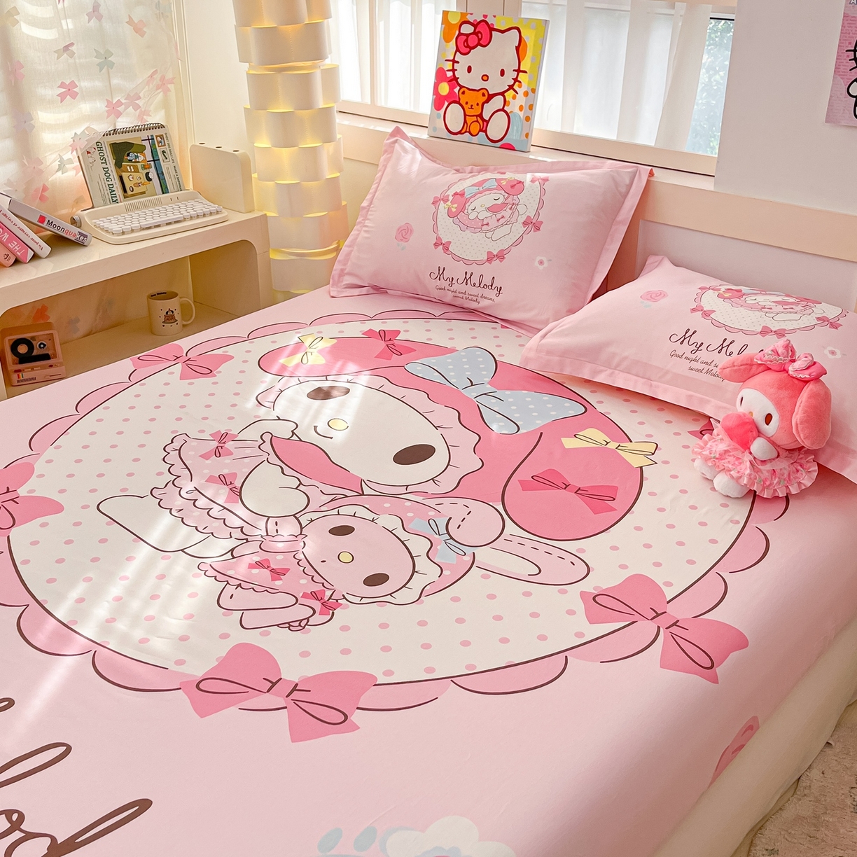 91家纺网 家纺一手货源 找家纺 博雅 2026新款三丽欧大版全棉纯棉单床笠床笠单件 小花美乐蒂