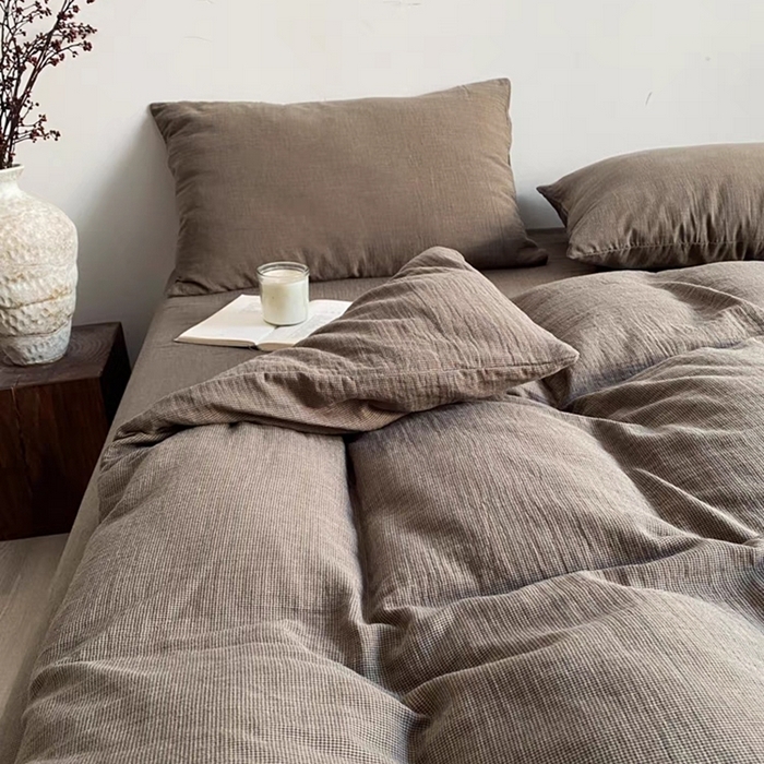 （总）双层纱家居 2025新款AA版拉链款全棉色织提花双层纱四件套-弥山