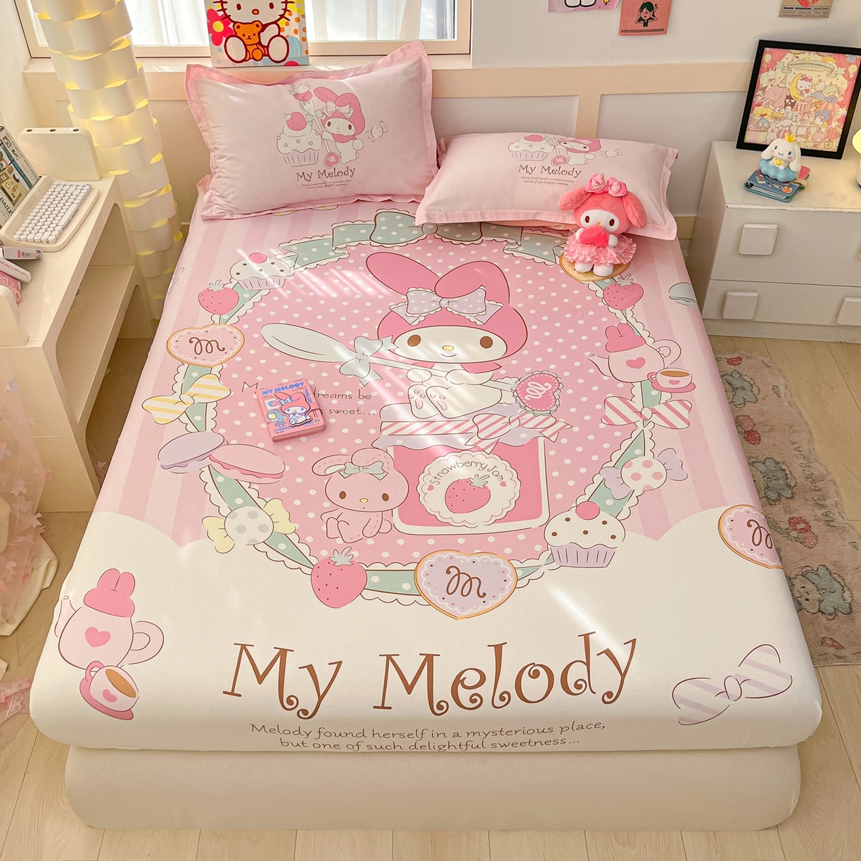 91家纺网 家纺一手货源 找家纺 博雅 2026新款三丽欧大版全棉纯棉单床笠床笠单件 音乐美乐蒂