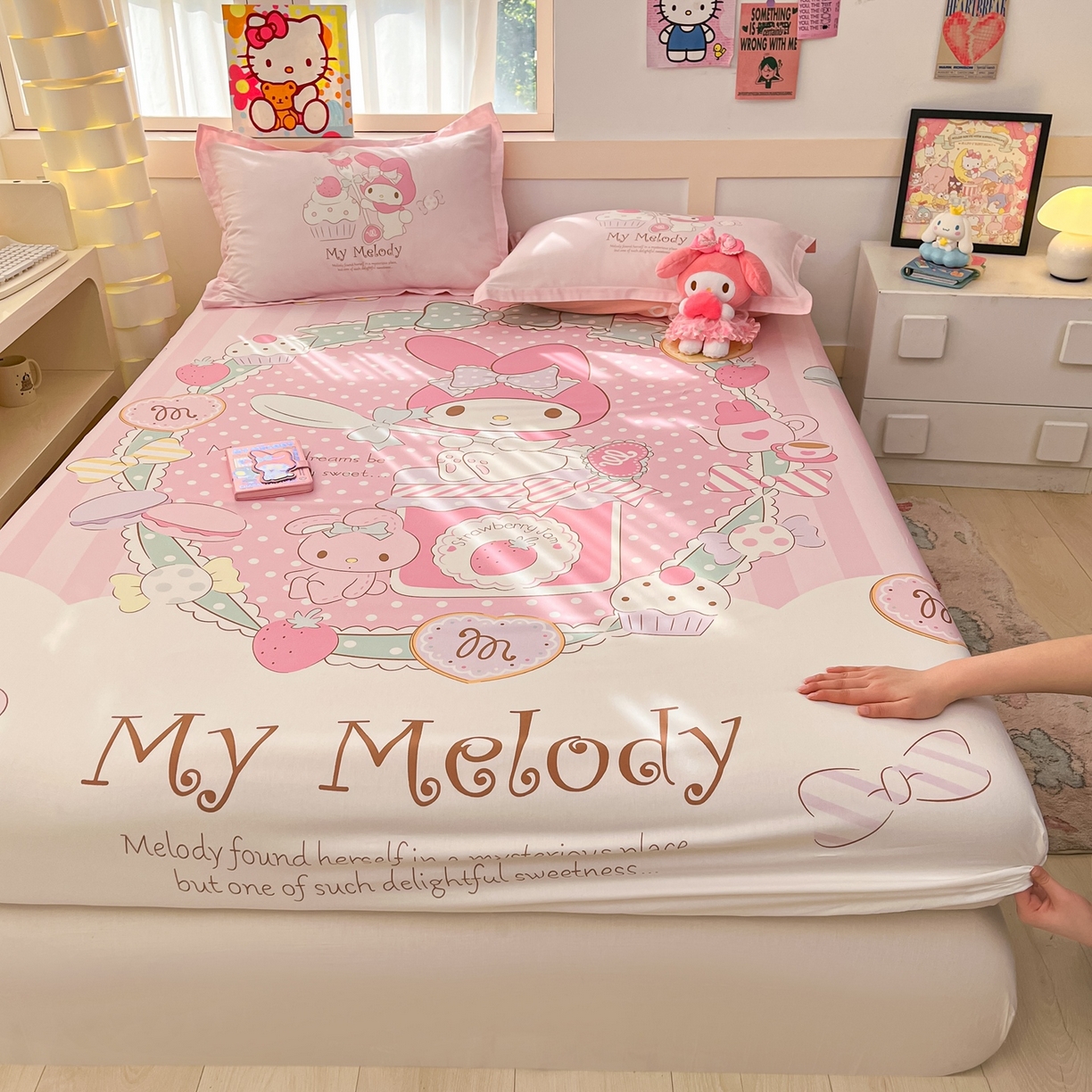 91家纺网 家纺一手货源 找家纺 博雅 2026新款三丽欧大版全棉纯棉单床笠床笠单件 音乐美乐蒂