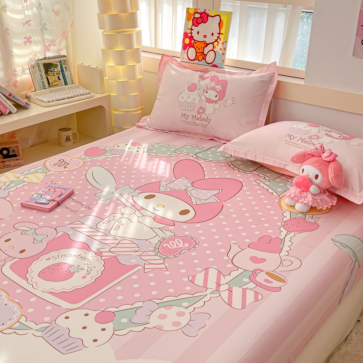 91家纺网 家纺一手货源 找家纺 博雅 2026新款三丽欧大版全棉纯棉单床笠床笠单件 音乐美乐蒂