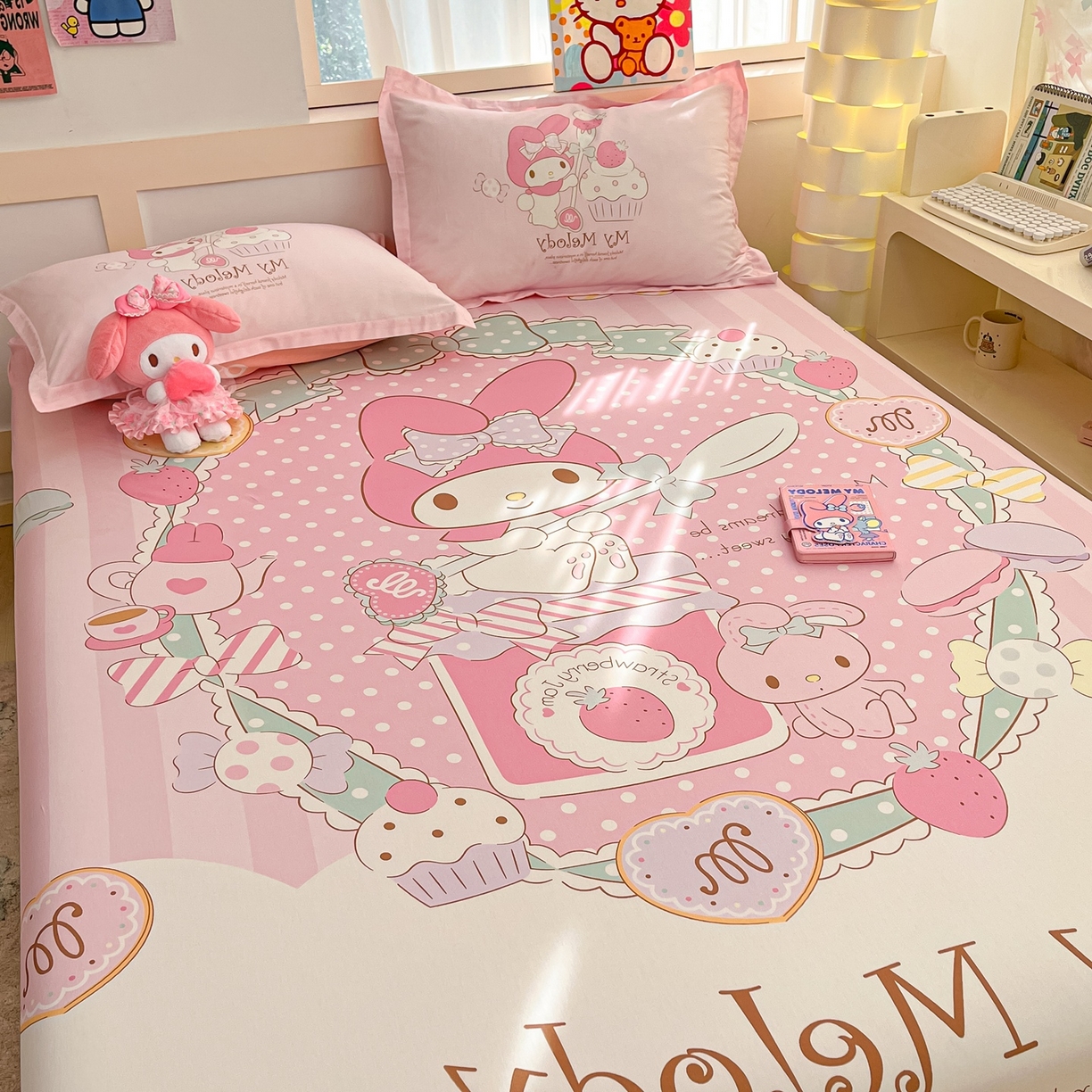 91家纺网 家纺一手货源 找家纺 博雅 2026新款三丽欧大版全棉纯棉单床笠床笠单件 音乐美乐蒂