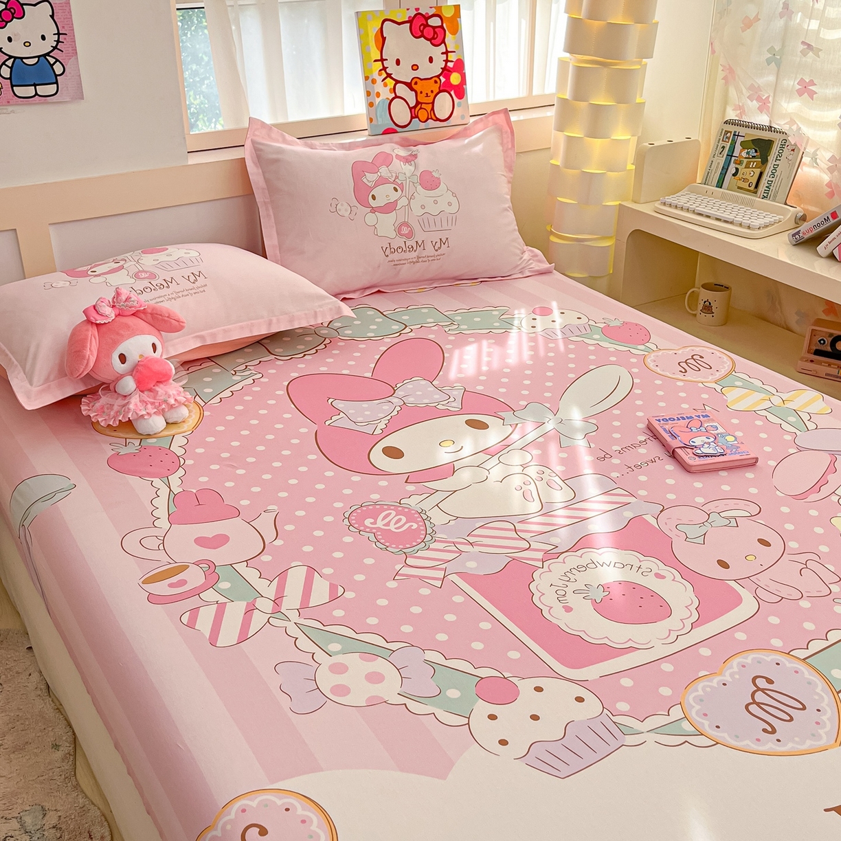 91家纺网 家纺一手货源 找家纺 博雅 2026新款三丽欧大版全棉纯棉单床笠床笠单件 音乐美乐蒂