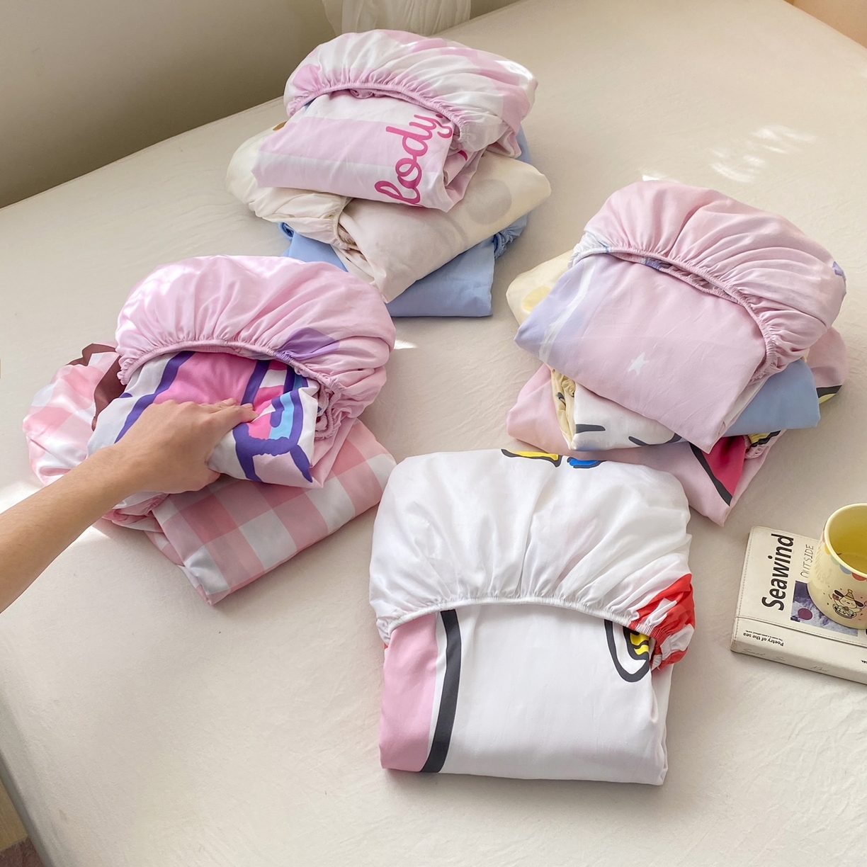 博雅 2026新款三丽欧大版全棉纯棉单床笠床笠单件 组合图（仅供展示不可下单）