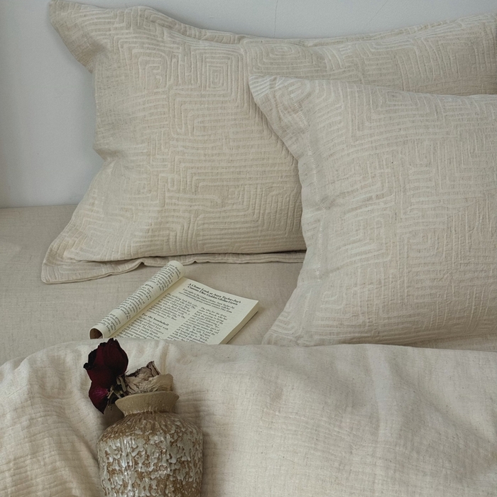 91家纺网 家纺一手货源 找家纺 （总）双层纱家居 2025新款AB版A版棉麻B版棉麻双层纱棉麻四件套20%麻-凯撒