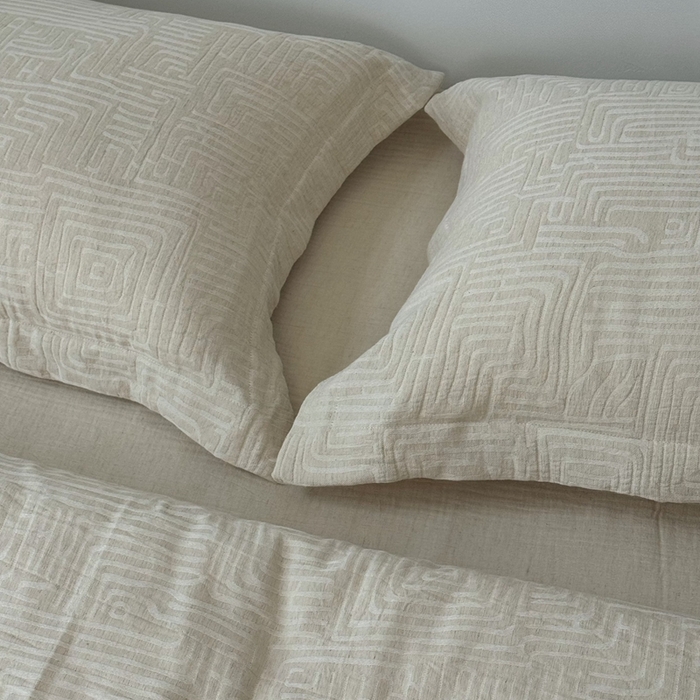 91家纺网 家纺一手货源 找家纺 （总）双层纱家居 2025新款AB版A版棉麻B版棉麻双层纱棉麻四件套20%麻-凯撒