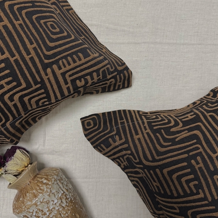 91家纺网 家纺一手货源 找家纺 双层纱家居 2025新款AB版A版棉麻B版棉麻双层纱棉麻四件套20%麻-凯撒 凯撒-黑金色