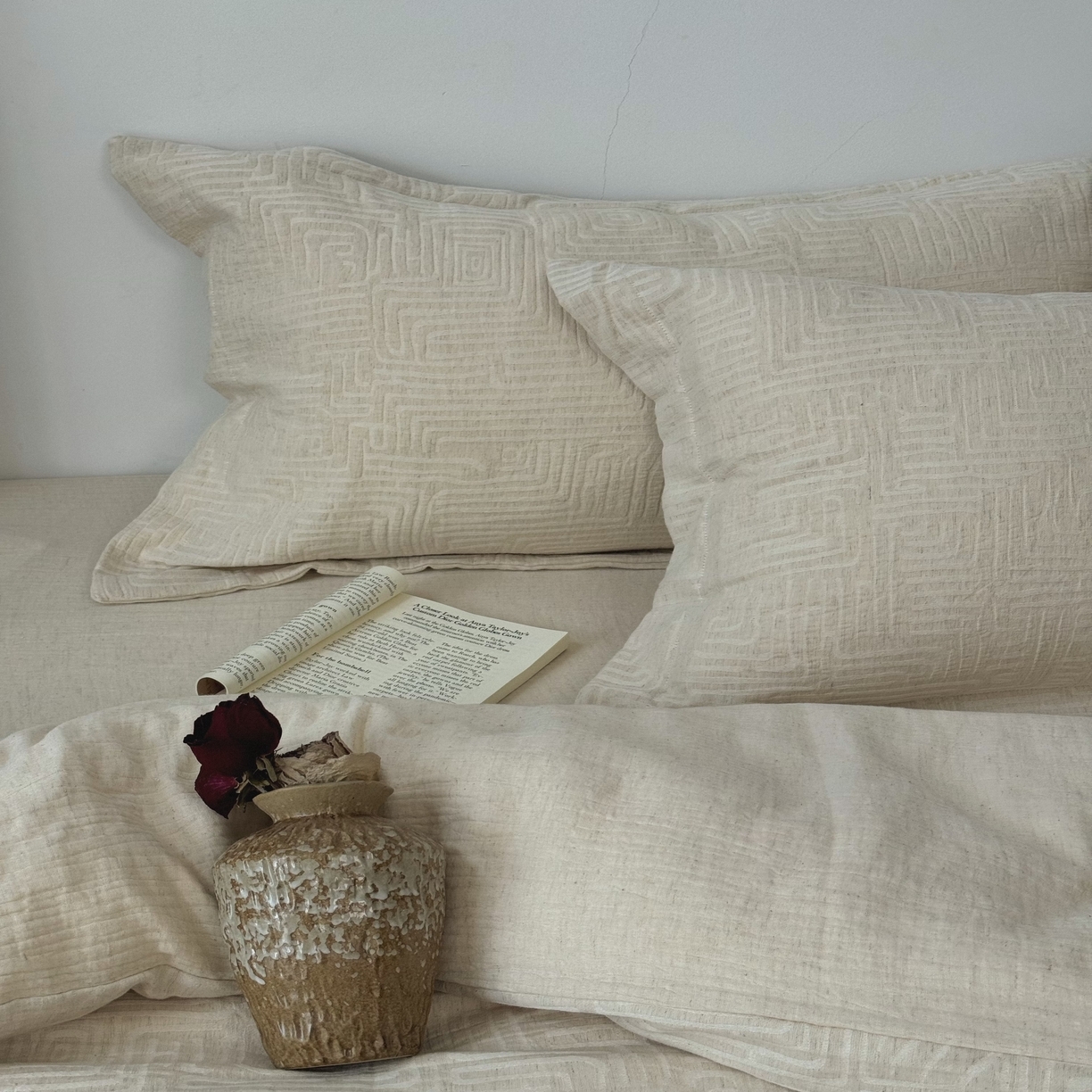 （总）双层纱家居 2025新款AB版A版棉麻B版棉麻双层纱棉麻四件套20%麻-凯撒