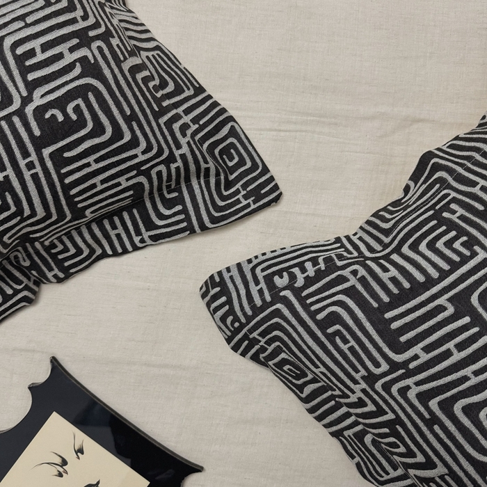 91家纺网 家纺一手货源 找家纺 双层纱家居 2025新款AB版A版棉麻B版棉麻双层纱棉麻四件套20%麻-凯撒 凯撒-熊猫色