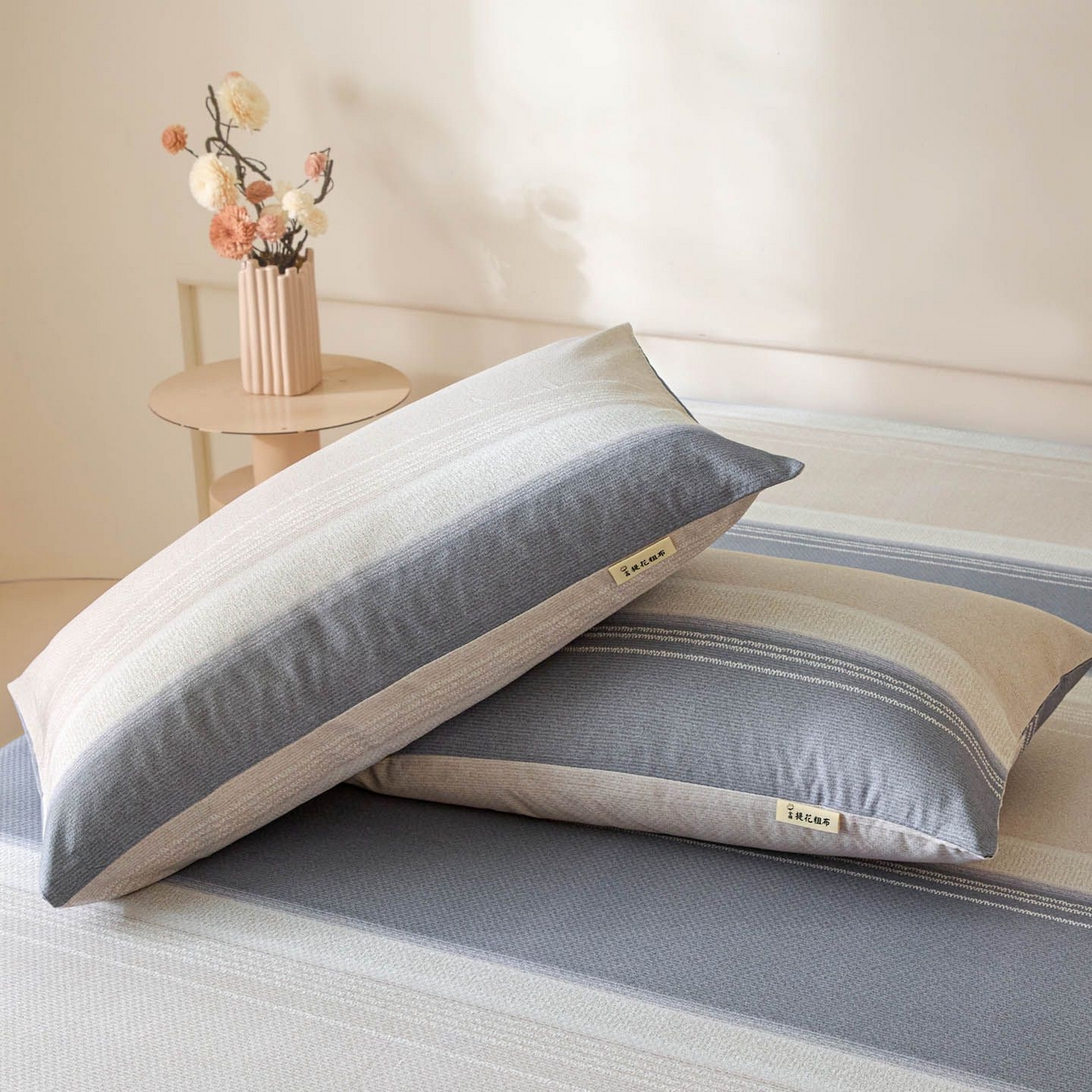 91家纺网 家纺一手货源 找家纺 （总）涵宸家纺 2026新款全棉提花老粗布-单枕套