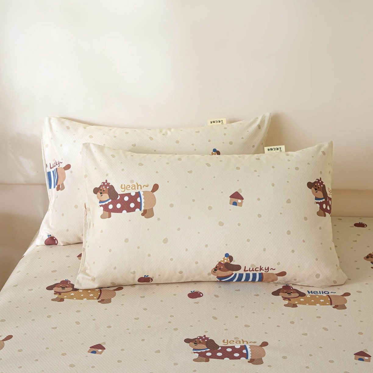 91家纺网 家纺一手货源 找家纺 涵宸家纺 2026新款全棉提花老粗布-单枕套 枕套-彩运