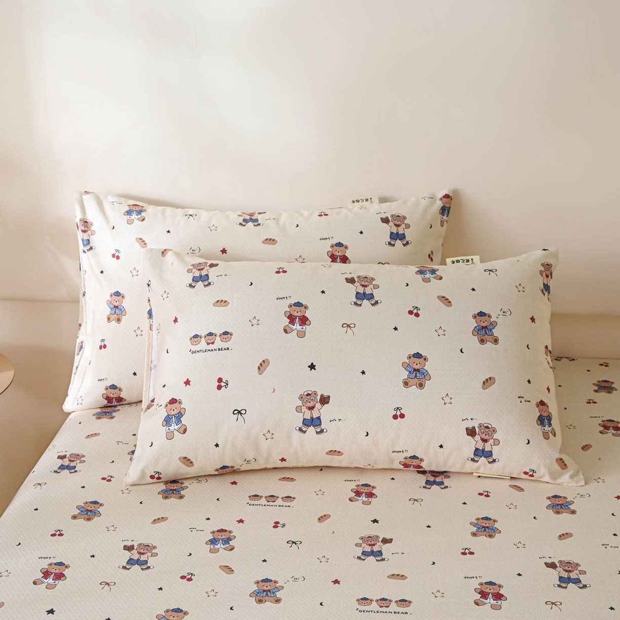 91家纺网 家纺一手货源 找家纺 涵宸家纺 2026新款全棉提花老粗布-单枕套 枕套-活力熊