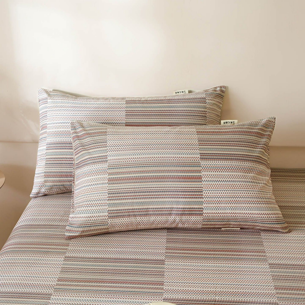 91家纺网 家纺一手货源 找家纺 涵宸家纺 2026新款全棉提花老粗布-单枕套 枕套-经纬格
