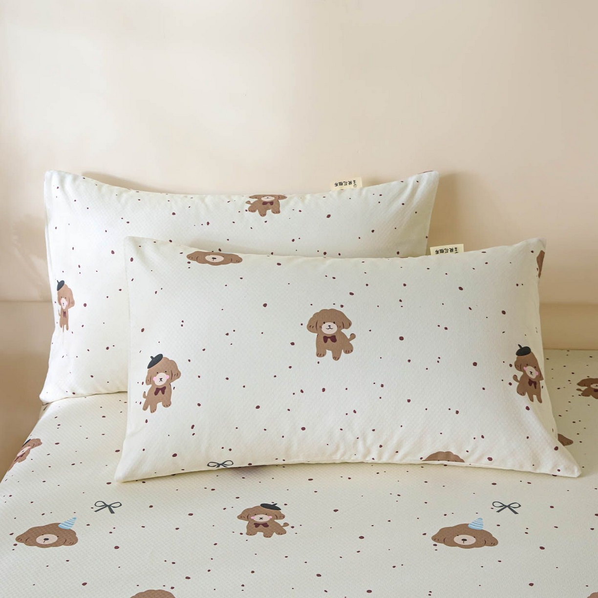 91家纺网 家纺一手货源 找家纺 涵宸家纺 2026新款全棉提花老粗布-单枕套 枕套-萌犬礼