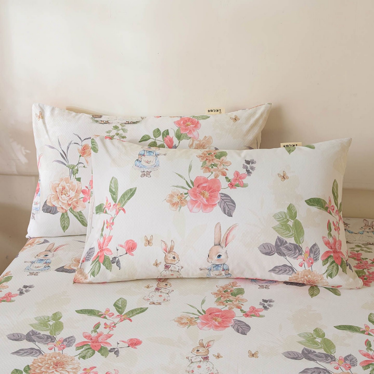91家纺网 家纺一手货源 找家纺 涵宸家纺 2026新款全棉提花老粗布-单枕套 枕套-兔伴花