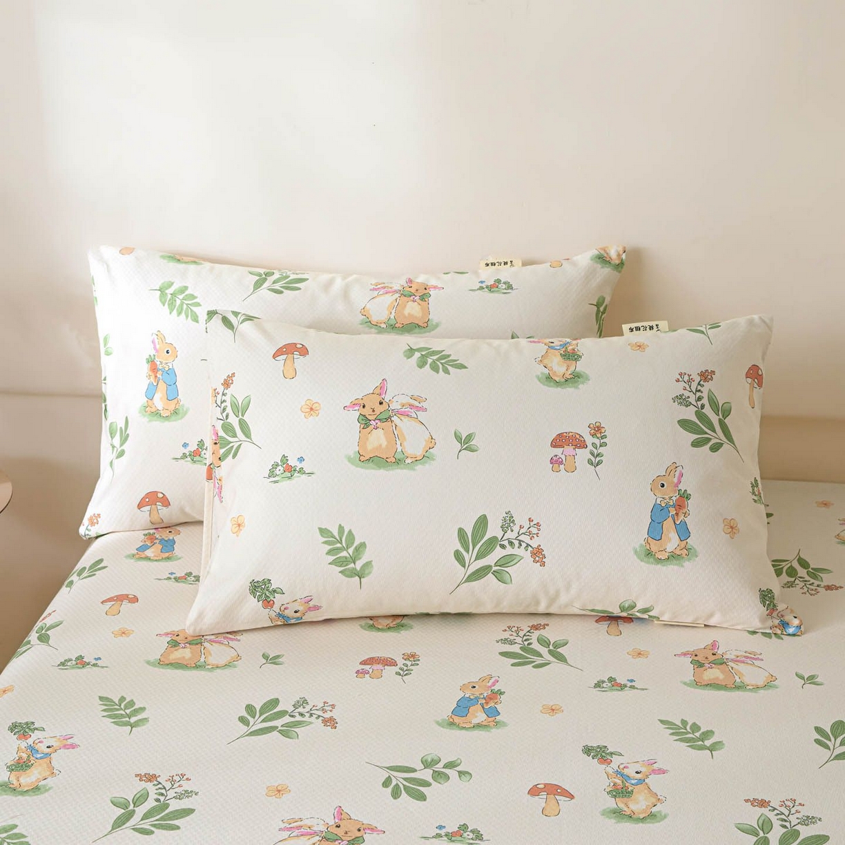 91家纺网 家纺一手货源 找家纺 涵宸家纺 2026新款全棉提花老粗布-单枕套 枕套-兔屿