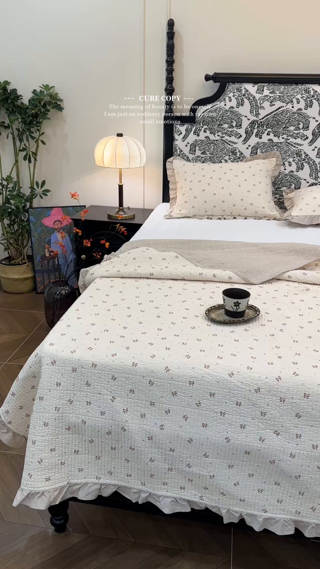 91家纺网 家纺一手货源 找家纺 床盖工厂店 2026新款小花边双面全棉填充棉花床盖三件套 曼城蝴蝶