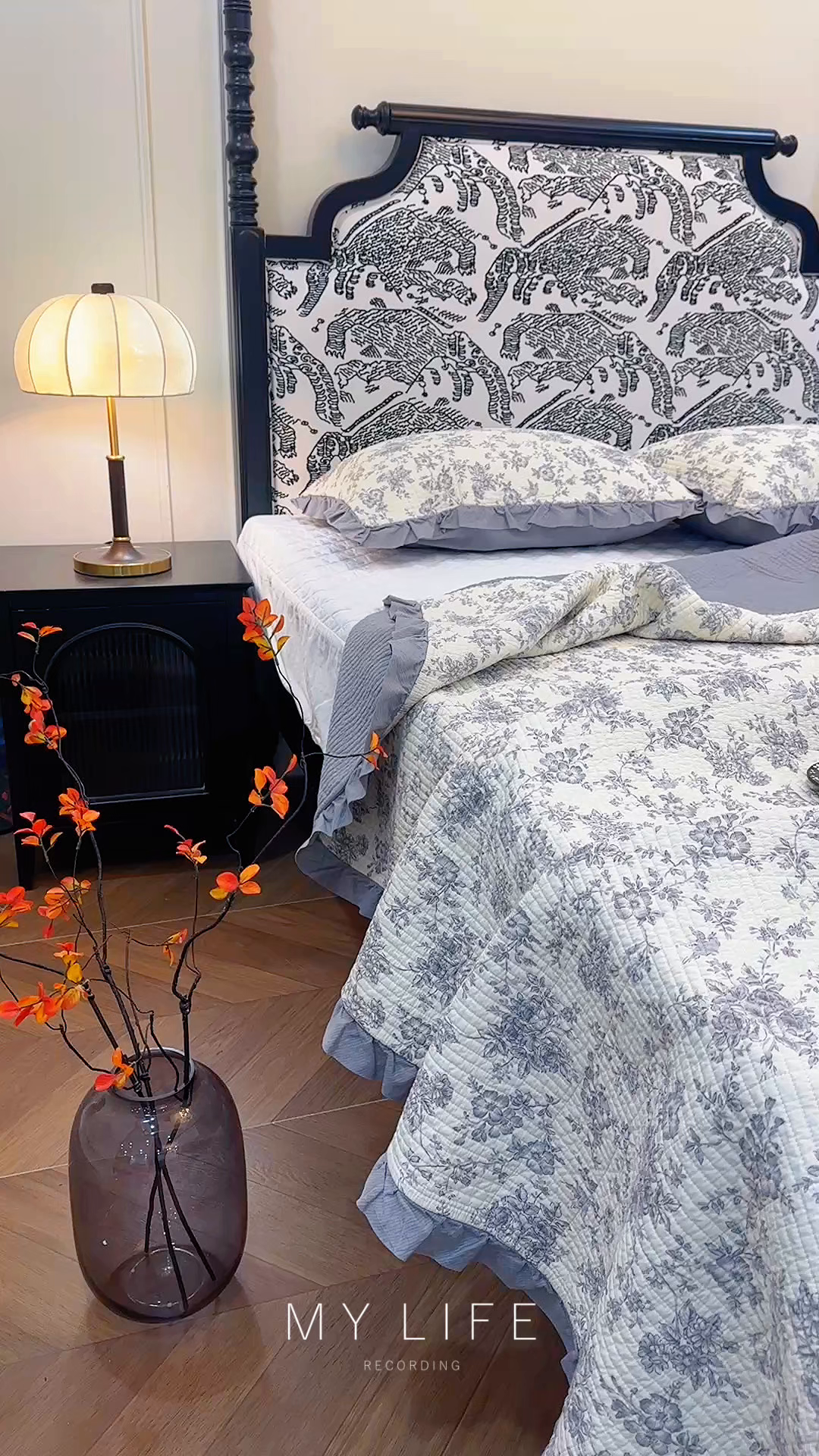 91家纺网 家纺一手货源 找家纺 床盖工厂店 2026新款小花边双面全棉填充棉花床盖三件套 洛莉