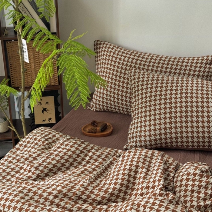 91家纺网 家纺一手货源 找家纺 （总）双层纱家居 2025新款雅颂AB版拉链款全棉纯棉色织提花四件套