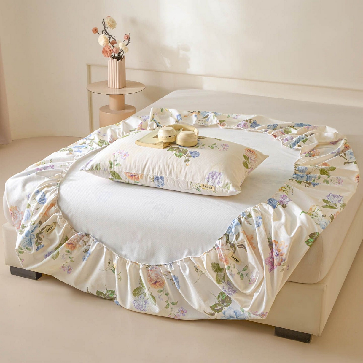 91家纺网 家纺一手货源 找家纺 涵宸家纺 2026新款全棉提花老粗布-单枕套 枕套-彩花语