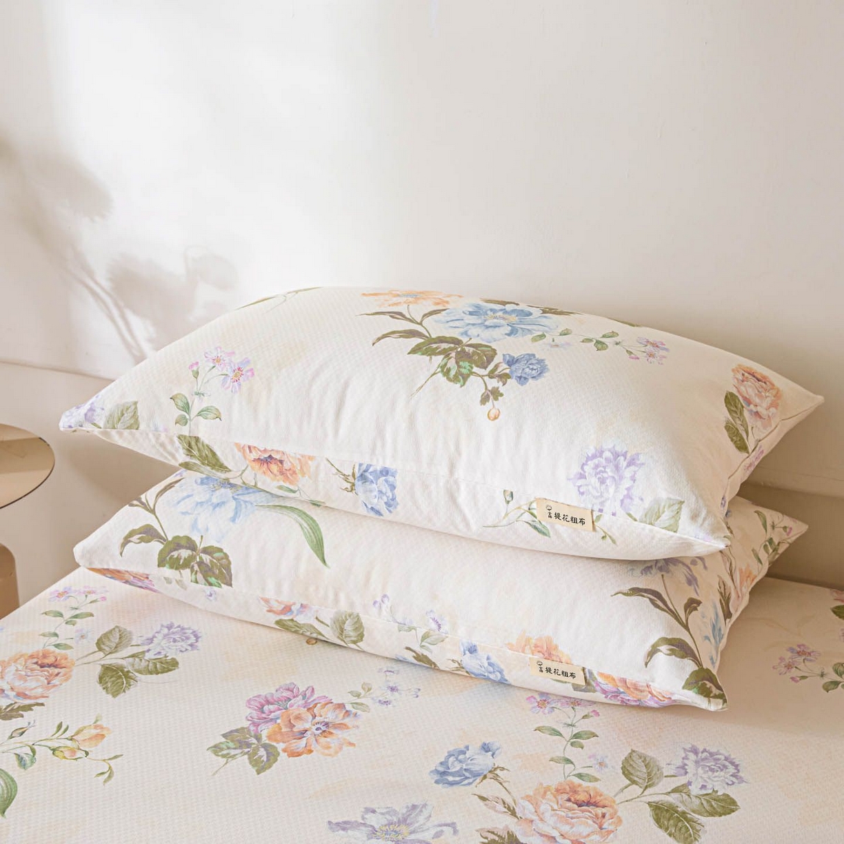 91家纺网 家纺一手货源 找家纺 涵宸家纺 2026新款全棉提花老粗布-单枕套 枕套-彩花语