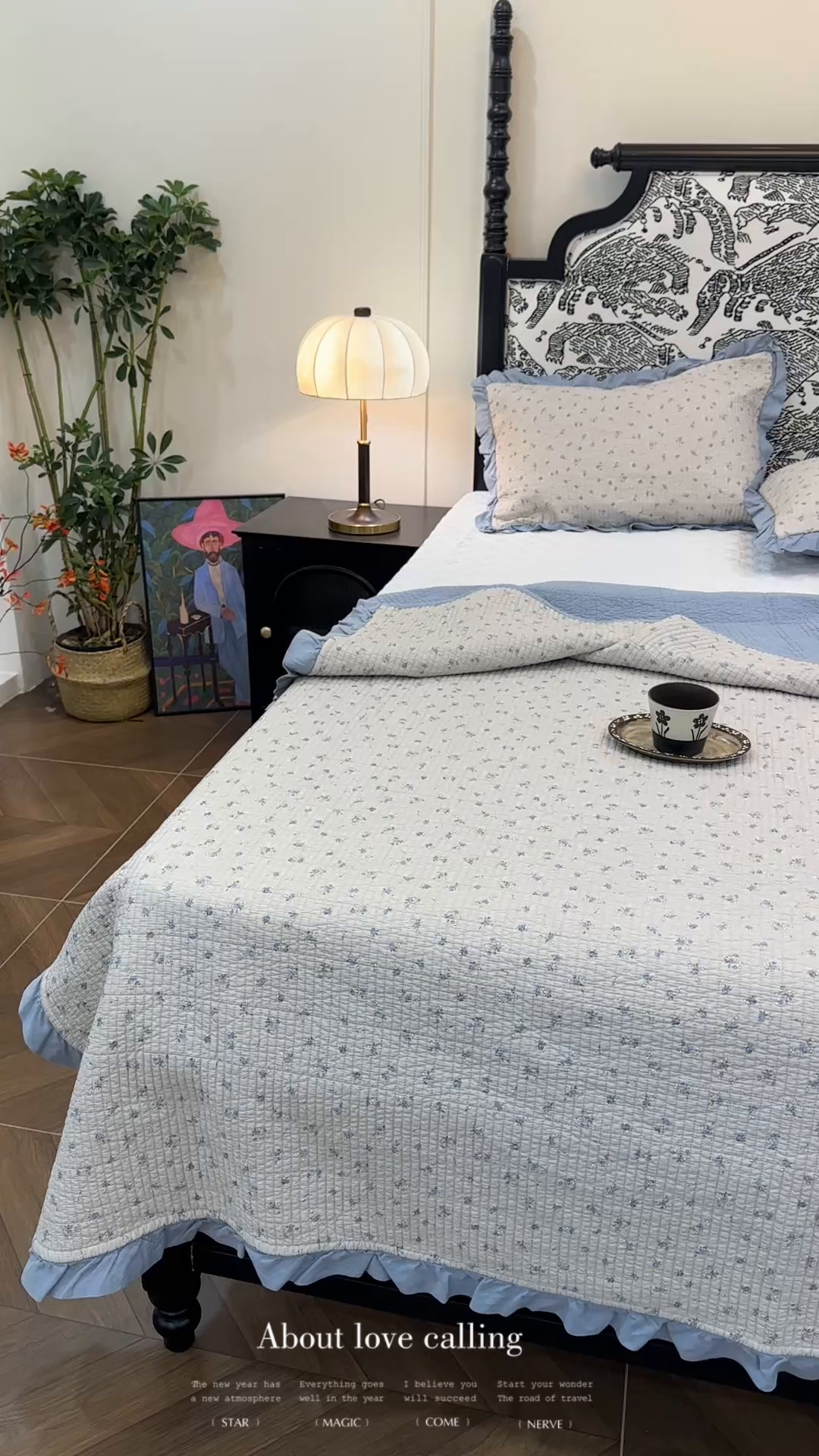 91家纺网 家纺一手货源 找家纺 床盖工厂店 2026新款小花边双面全棉填充棉花床盖三件套 虹光兰花（兰）