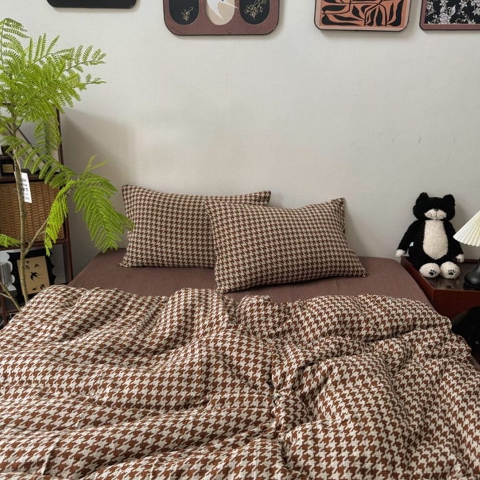 91家纺网 家纺一手货源 找家纺 （总）双层纱家居 2025新款雅颂AB版拉链款全棉纯棉色织提花四件套