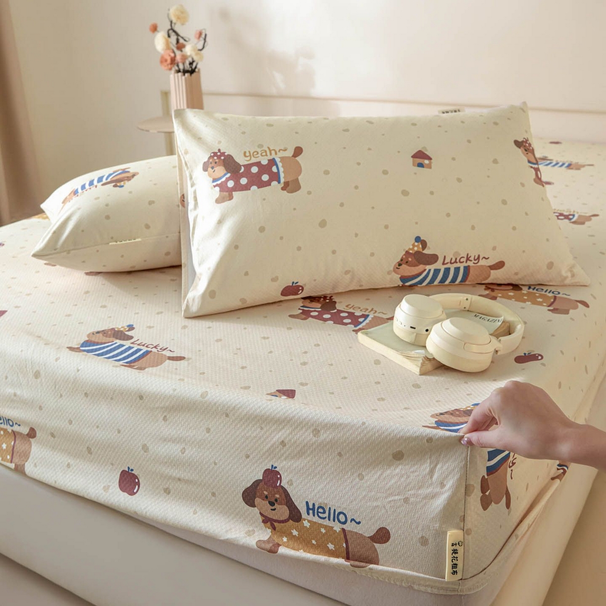 91家纺网 家纺一手货源 找家纺 涵宸家纺 2026新款全棉提花老粗布-单枕套 枕套-彩运