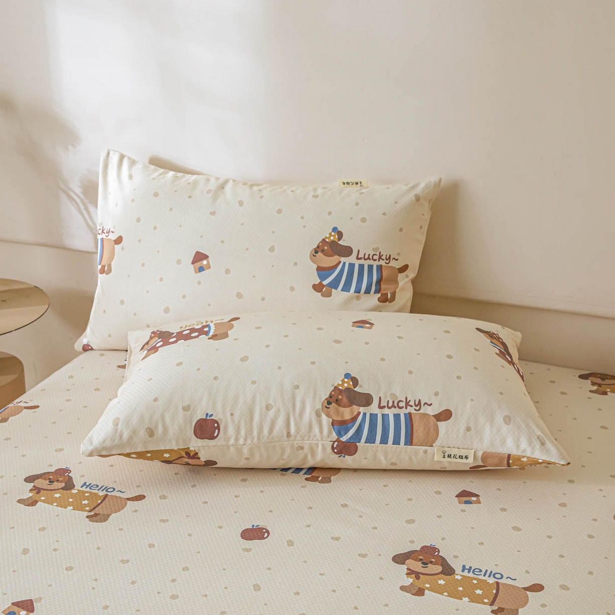 91家纺网 家纺一手货源 找家纺 涵宸家纺 2026新款全棉提花老粗布-单枕套 枕套-彩运