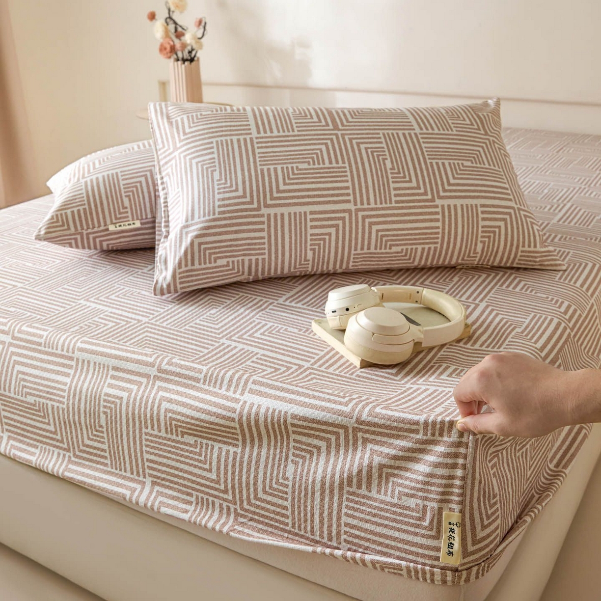 91家纺网 家纺一手货源 找家纺 涵宸家纺 2026新款全棉提花老粗布-单枕套 枕套-格序