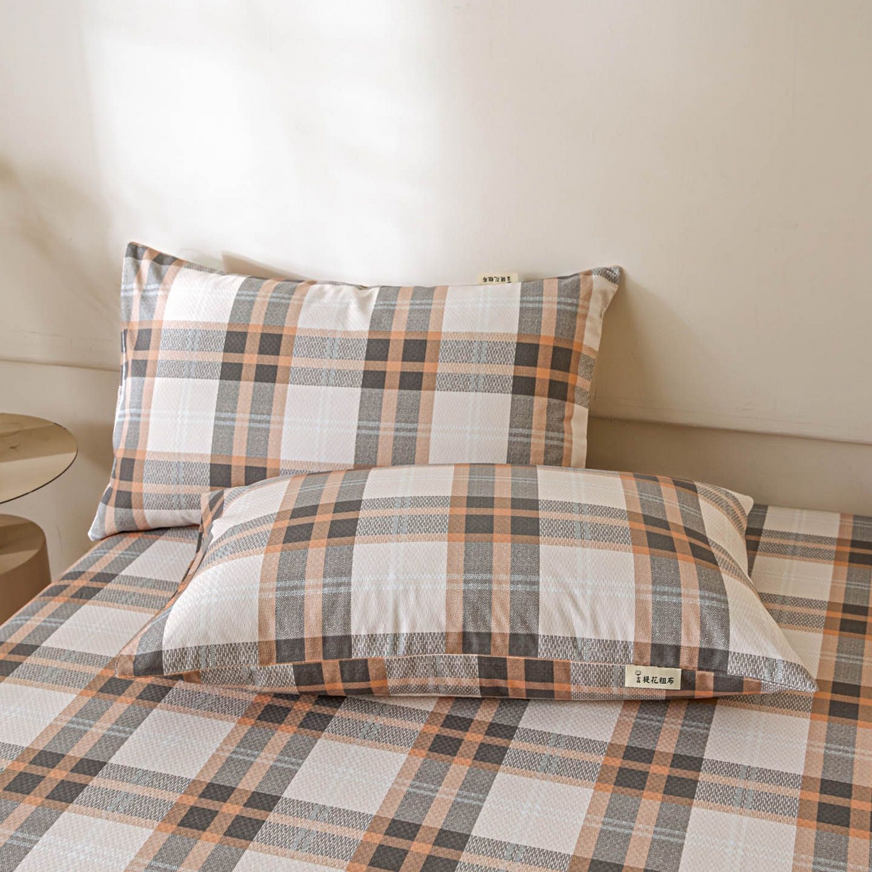 91家纺网 家纺一手货源 找家纺 涵宸家纺 2026新款全棉提花老粗布-单枕套 枕套-光间筑