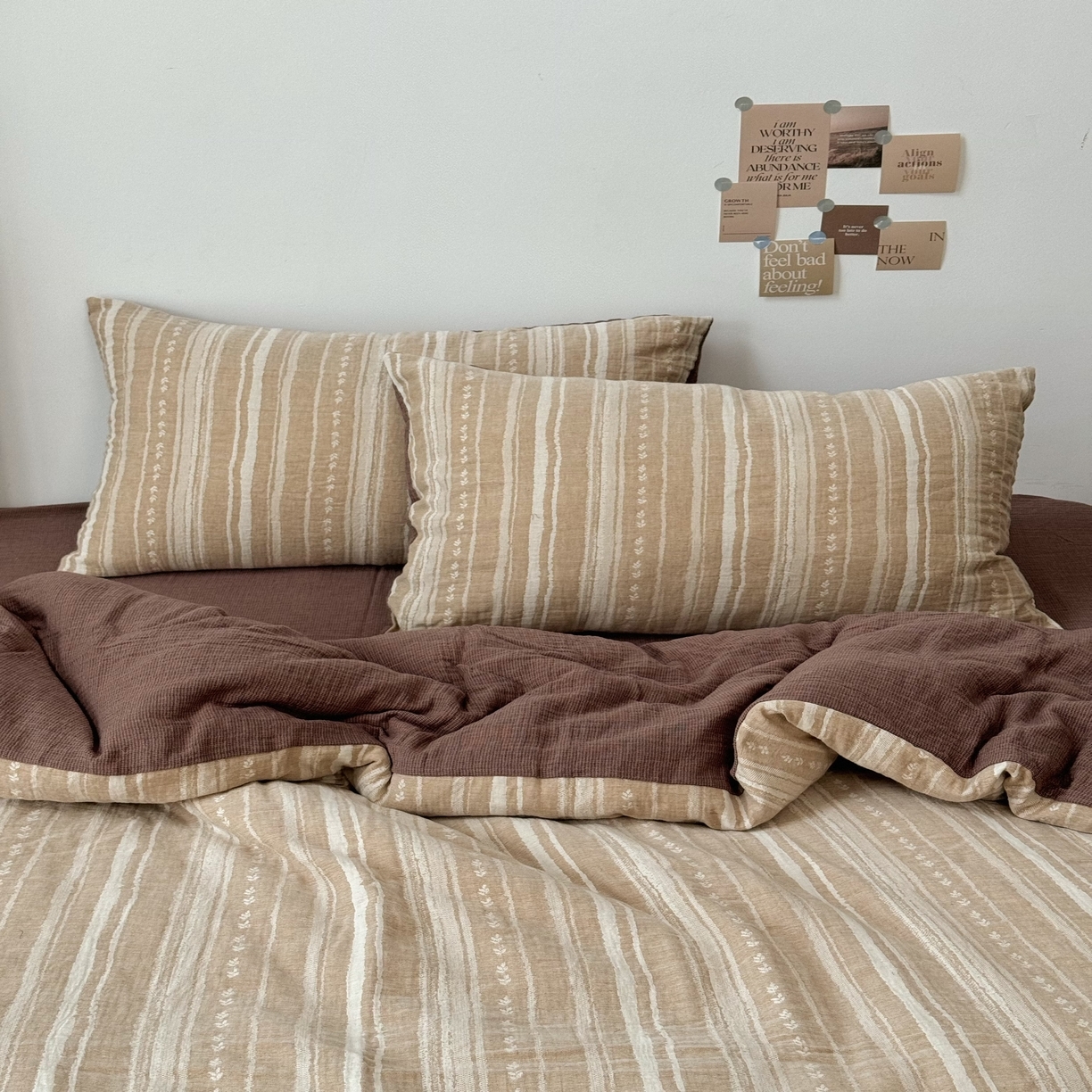 91家纺网 家纺一手货源 找家纺 （总）双层纱家居 2025新款AB版A版棉麻B版全棉纯棉色织双层纱棉麻四件套20%麻-忘川