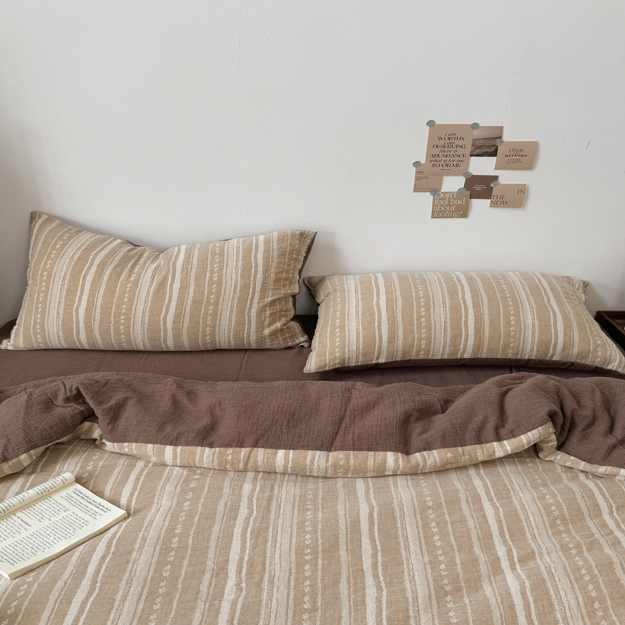 91家纺网 家纺一手货源 找家纺 （总）双层纱家居 2025新款AB版A版棉麻B版全棉纯棉色织双层纱棉麻四件套20%麻-忘川