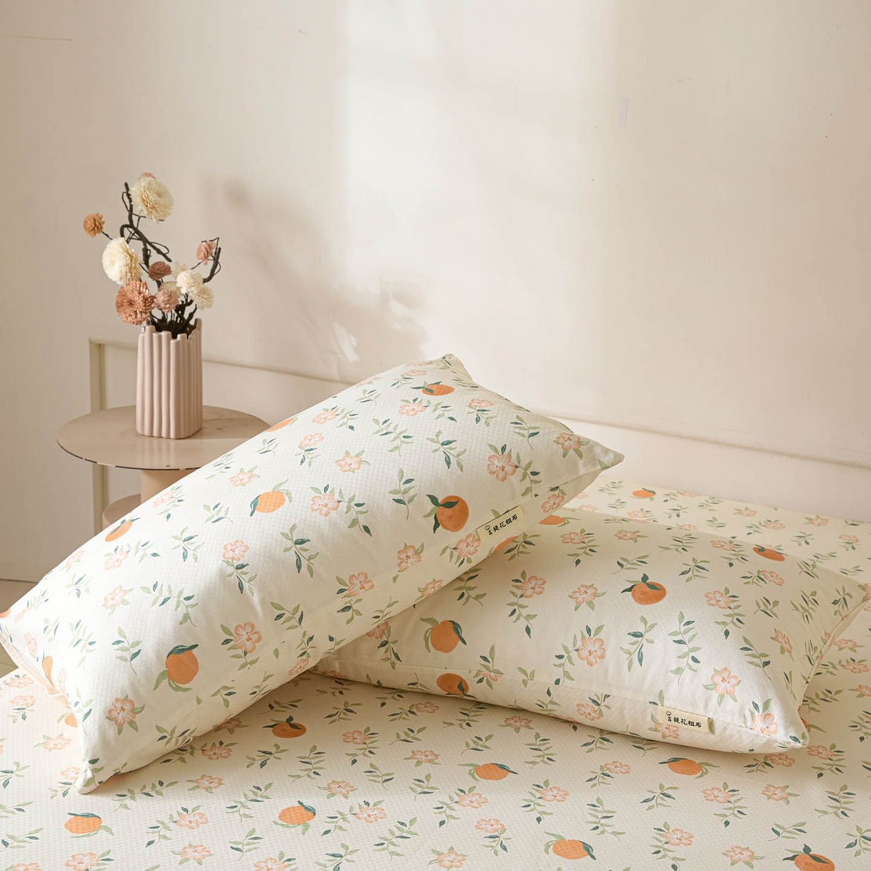 91家纺网 家纺一手货源 找家纺 涵宸家纺 2026新款全棉提花老粗布-单枕套 枕套-桔趣