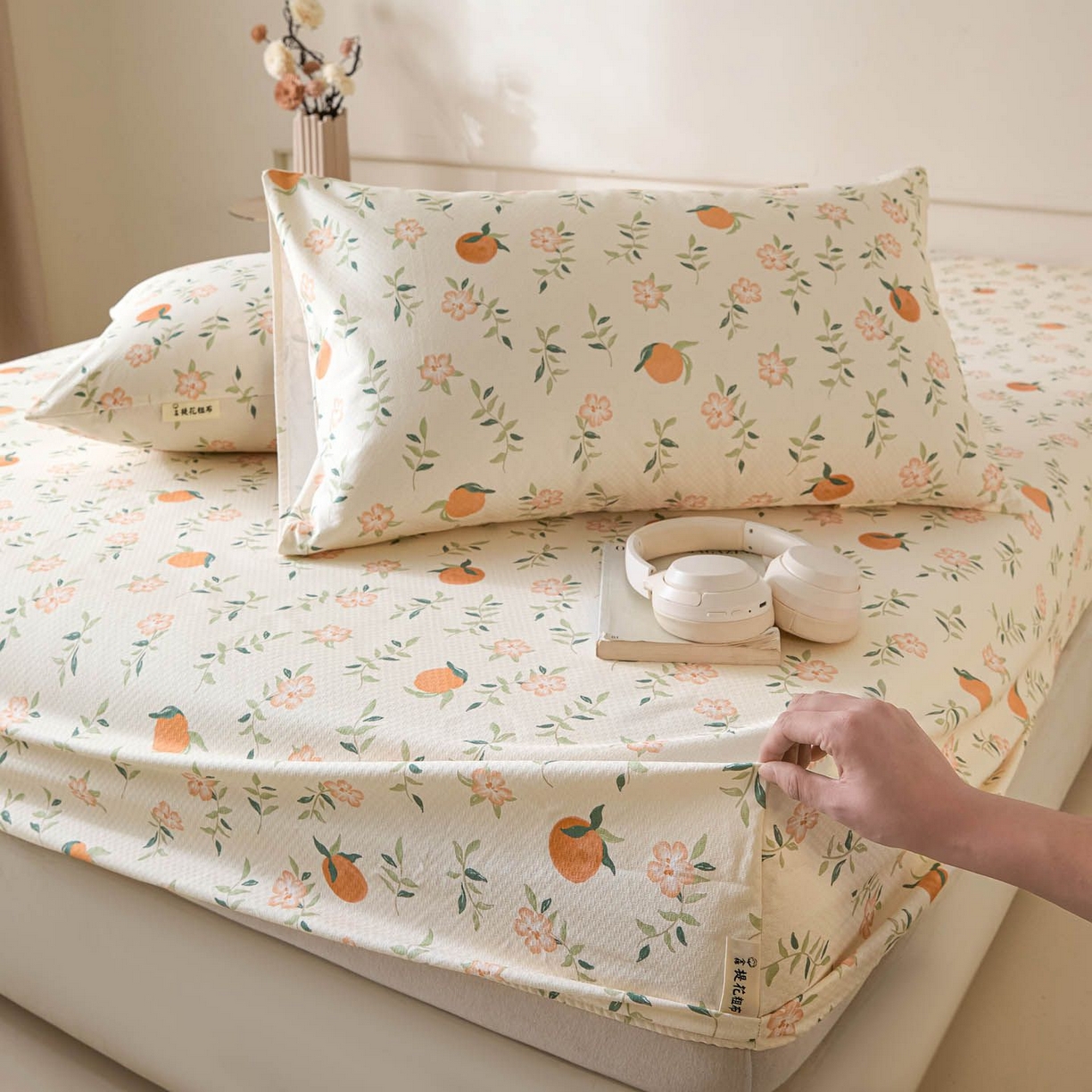 91家纺网 家纺一手货源 找家纺 涵宸家纺 2026新款全棉提花老粗布-单枕套 枕套-桔趣