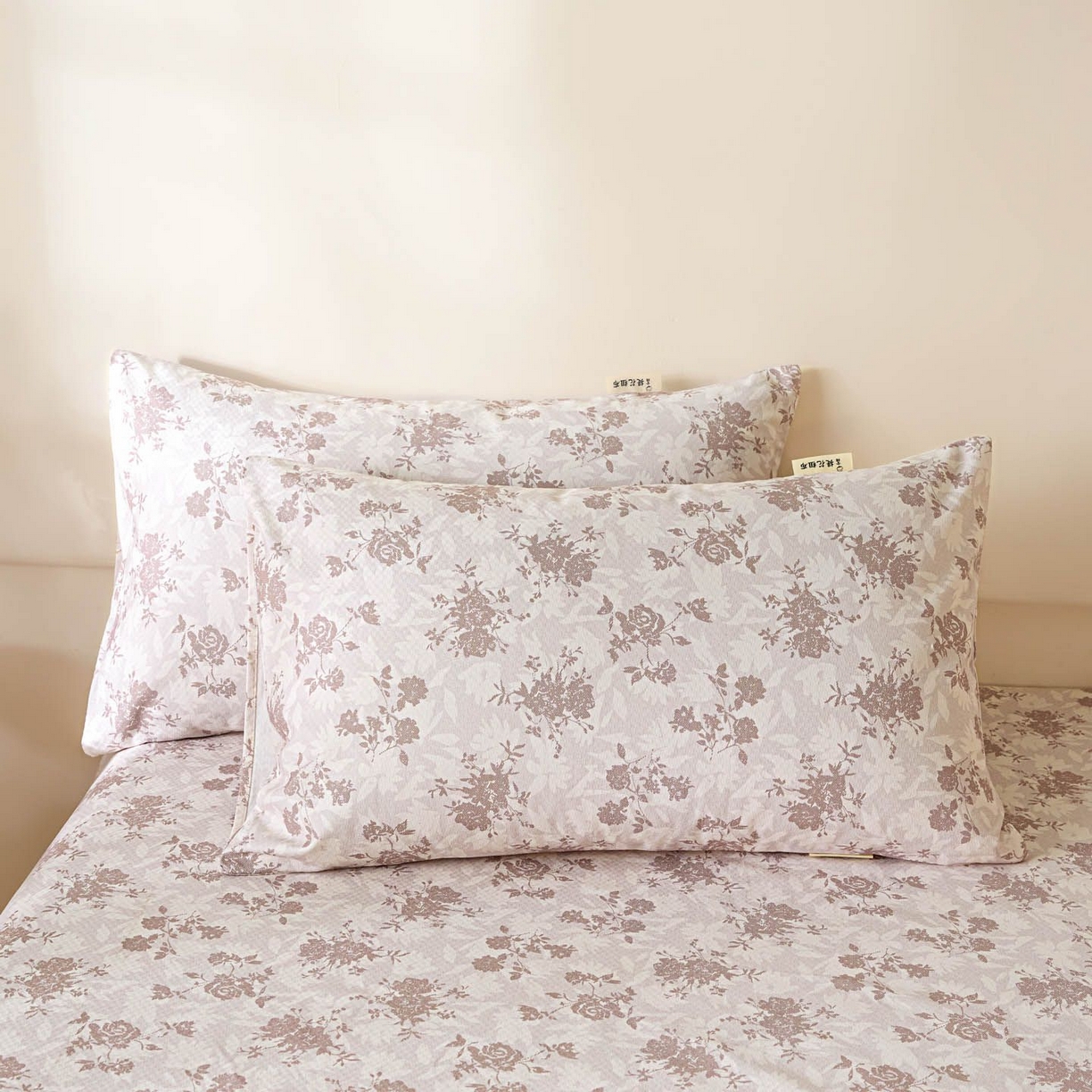 涵宸家纺 2026新款全棉提花老粗布-单枕套 枕套-暖花甜梦