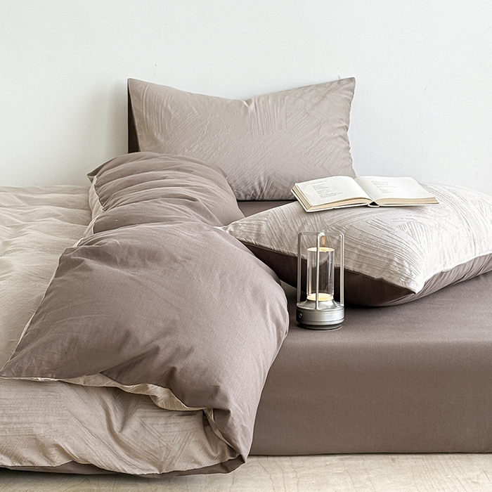 91家纺网 家纺一手货源 找家纺 Mr.pig猪先生水洗棉 2026新款简约全棉四件套系列（展示价格为控价，实际价格请联系客服） 水墨气质灰