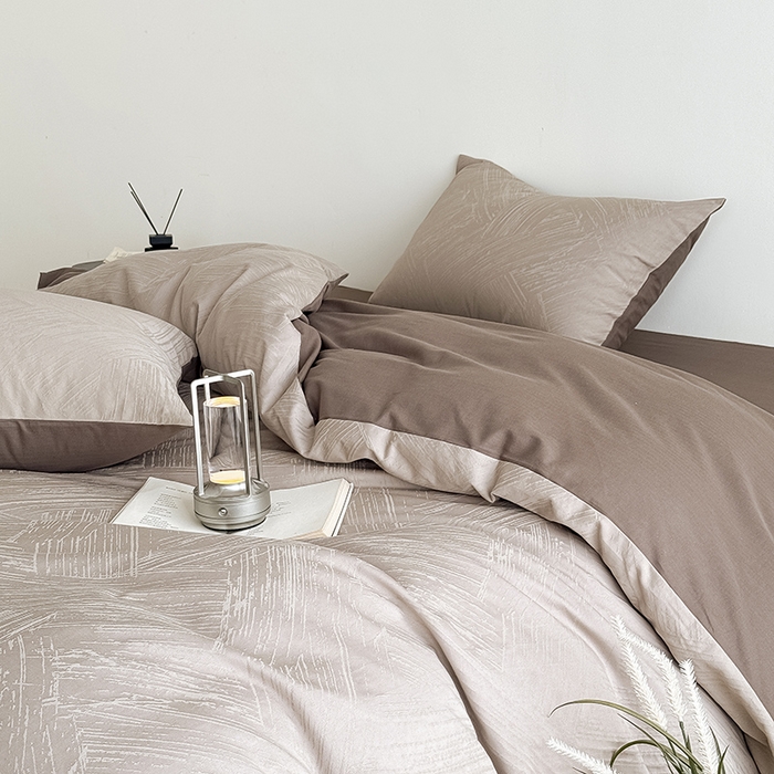 91家纺网 家纺一手货源 找家纺 Mr.pig猪先生水洗棉 2026新款简约全棉四件套系列（展示价格为控价，实际价格请联系客服） 水墨气质灰