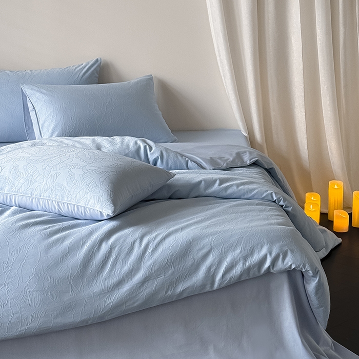 91家纺网 家纺一手货源 找家纺 Mr.pig猪先生水洗棉 2026新款简约全棉四件套系列（展示价格为控价，实际价格请联系客服） 简禾电光蓝