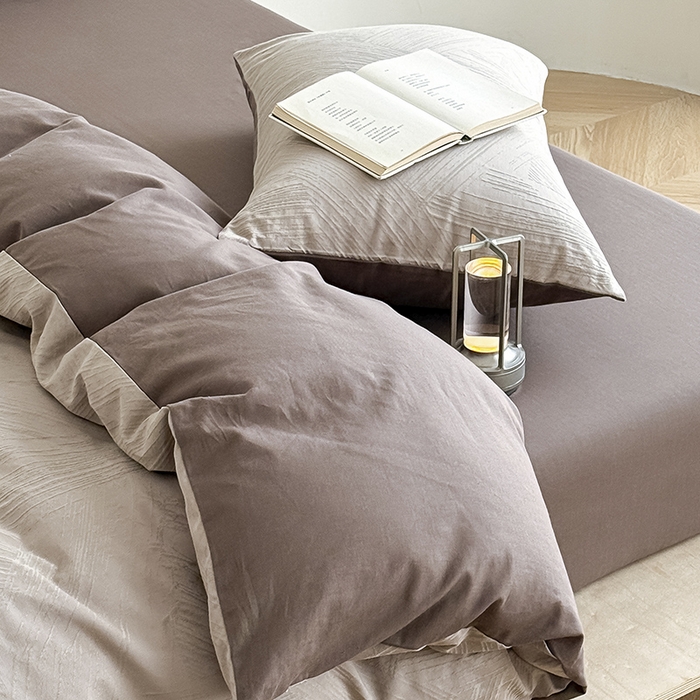 91家纺网 家纺一手货源 找家纺 Mr.pig猪先生水洗棉 2026新款简约全棉四件套系列（展示价格为控价，实际价格请联系客服） 水墨气质灰