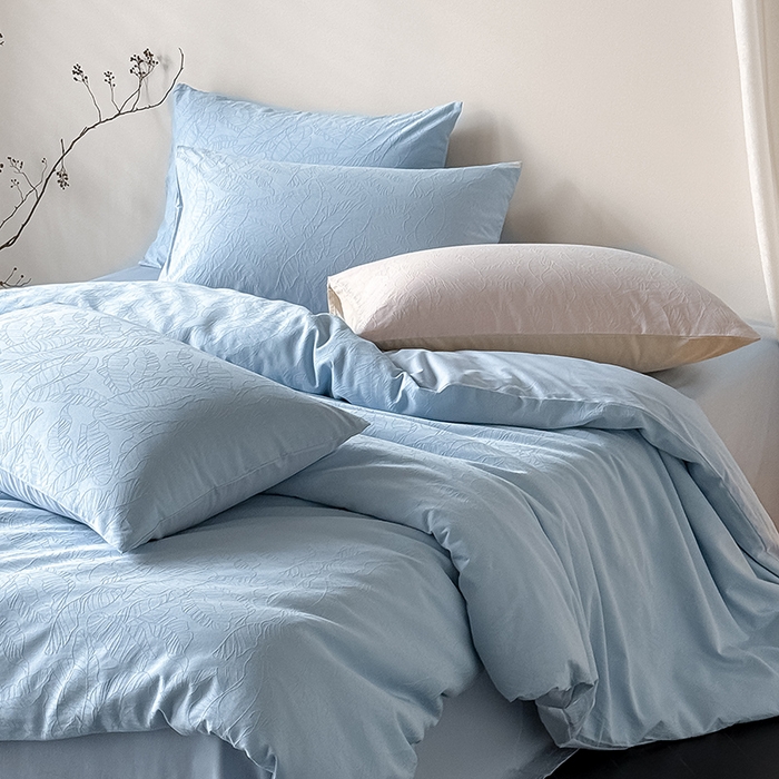 91家纺网 家纺一手货源 找家纺 Mr.pig猪先生水洗棉 2026新款简约全棉四件套系列（展示价格为控价，实际价格请联系客服） 简禾电光蓝