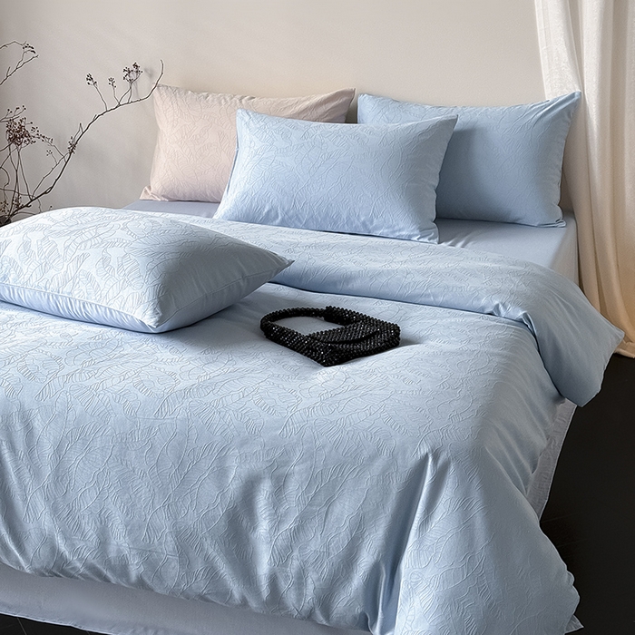 91家纺网 家纺一手货源 找家纺 Mr.pig猪先生水洗棉 2026新款简约全棉四件套系列（展示价格为控价，实际价格请联系客服） 简禾电光蓝