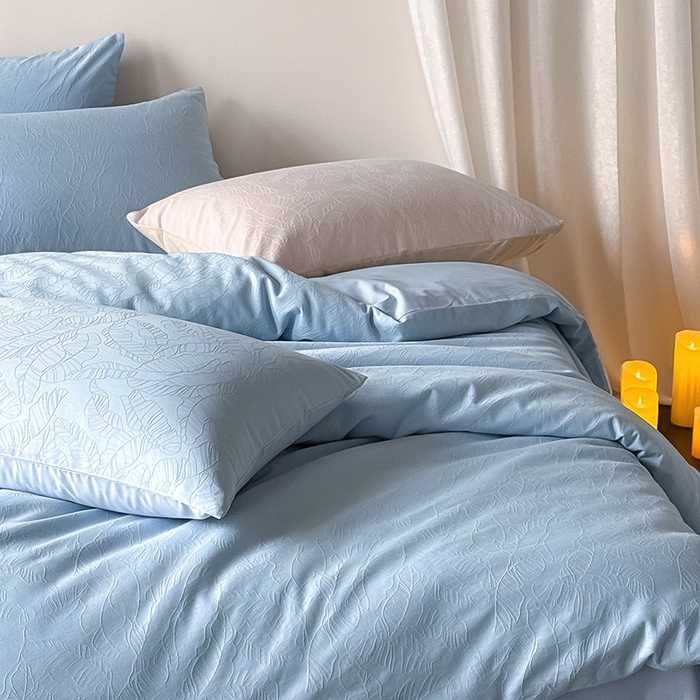 91家纺网 家纺一手货源 找家纺 Mr.pig猪先生水洗棉 2026新款简约全棉四件套系列（展示价格为控价，实际价格请联系客服） 简禾电光蓝