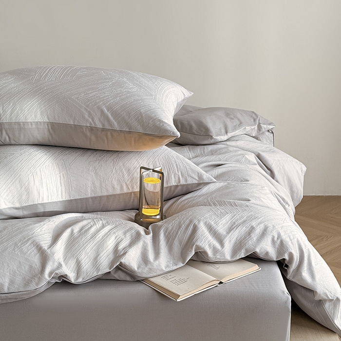 91家纺网 家纺一手货源 找家纺 Mr.pig猪先生水洗棉 2026新款简约全棉四件套系列（展示价格为控价，实际价格请联系客服） 水墨烟灰