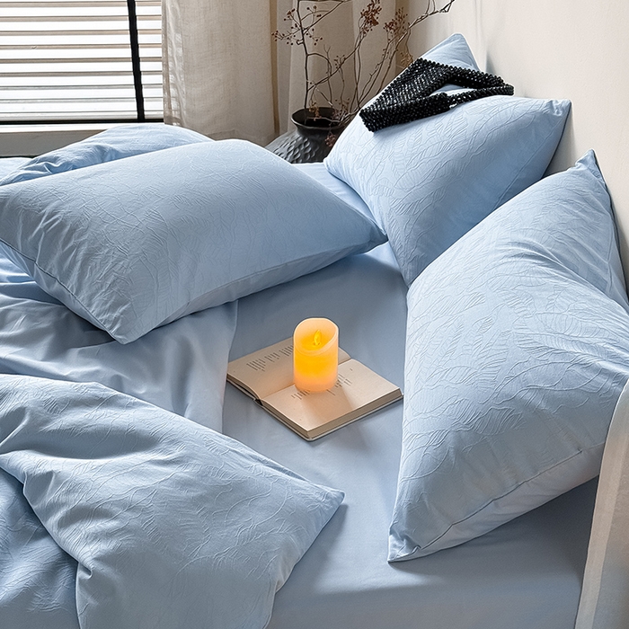 91家纺网 家纺一手货源 找家纺 Mr.pig猪先生水洗棉 2026新款简约全棉四件套系列（展示价格为控价，实际价格请联系客服） 简禾电光蓝