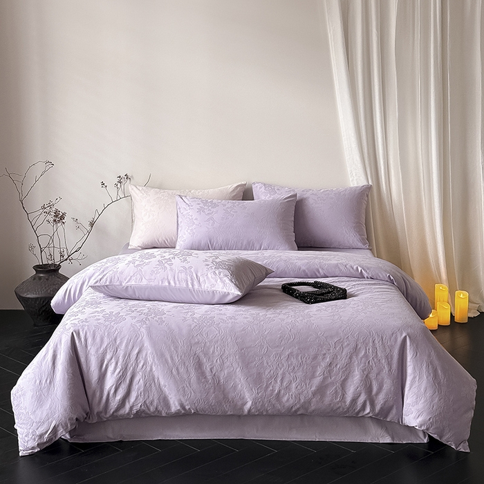 91家纺网 家纺一手货源 找家纺 Mr.pig猪先生水洗棉 2026新款简约全棉四件套系列（展示价格为控价，实际价格请联系客服） 梦想月季烟紫