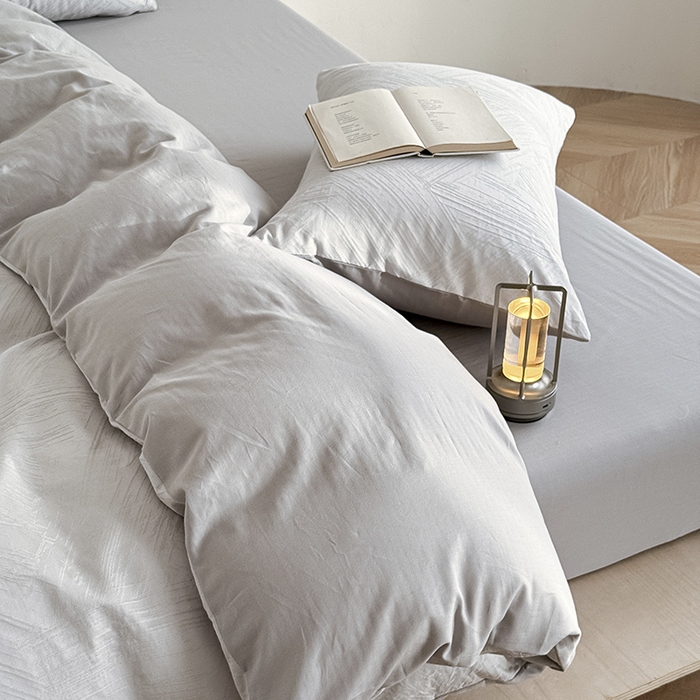 91家纺网 家纺一手货源 找家纺 Mr.pig猪先生水洗棉 2026新款简约全棉四件套系列（展示价格为控价，实际价格请联系客服） 水墨烟灰