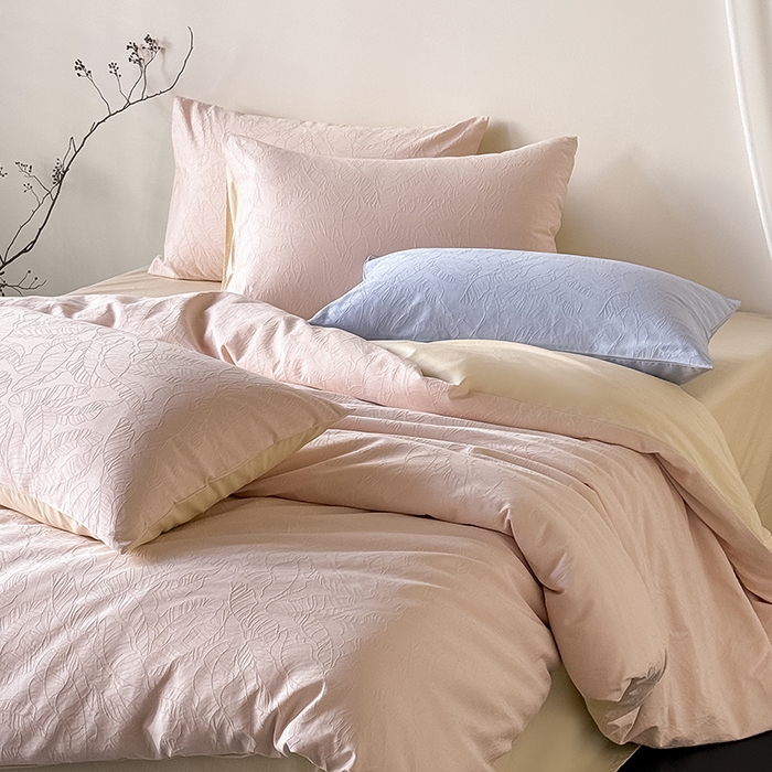 91家纺网 家纺一手货源 找家纺 Mr.pig猪先生水洗棉 2026新款简约全棉四件套系列（展示价格为控价，实际价格请联系客服） 简禾珀尔粉